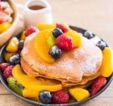 organic pancakes - fresh fruit - pancakes - sunday morning - ritual - breakfast - organic fruit - local honey - organic yogurt - healthy breakfast
